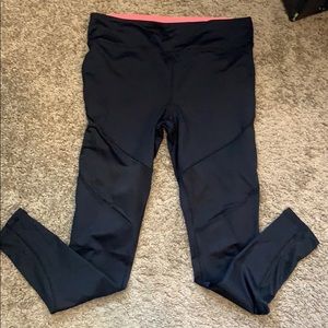 Forever 21 black leggings with see-thru detailing